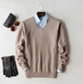 Beige - V-Ausschnitt